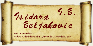 Isidora Beljaković vizit kartica